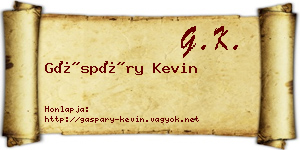 Gáspáry Kevin névjegykártya